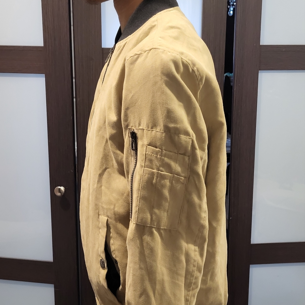 Micro Suede Bomber Jacket With Inside Pocket - image 3